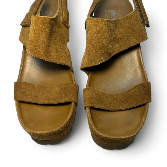 PEDRO GARCIA Jouri Platform Suede Wedge Sandals, Tan, EU 37.5, NWOB - Picture 12 of 13
